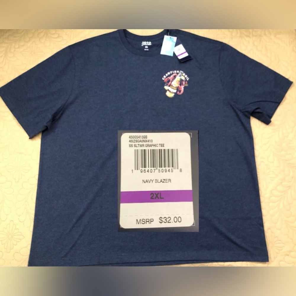 NEW..MEN 2XL IZOD SALTWATER GRAPHIC TEE(NAVY BLAZER)